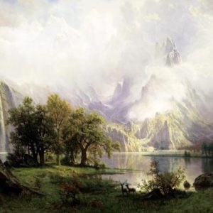 View of Rocky Mountains by Albert Bierstadt