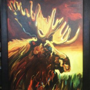 Sunset Moose by Diane Whitehead