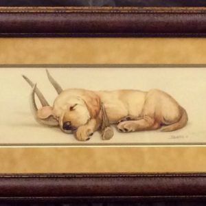 Rack 'Em Up - Yellow Lab by Larry Beckstein