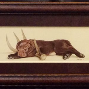 Rack 'Em Up - Chocolate Lab by Larry Beckstein