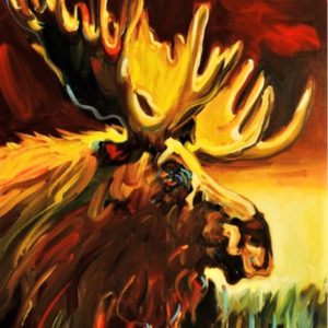 Sunset Moose by Diane Whitehead