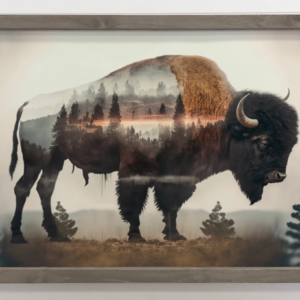 Bison Trees (Double Exposure)
