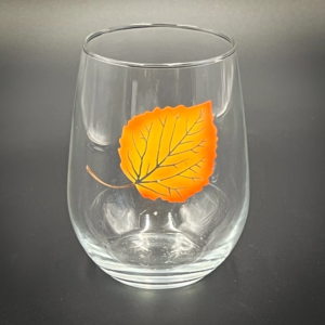 Aspen Leaf (Fall) 17 oz. Stemless Wine Glass
