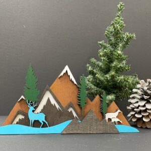 Mountains and Trees 3-D Wood Art